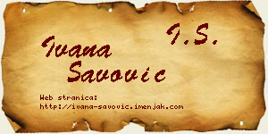Ivana Savović vizit kartica
